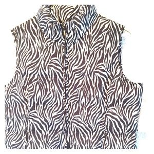 Charter Club Women’s Petite Zebra Print Vest